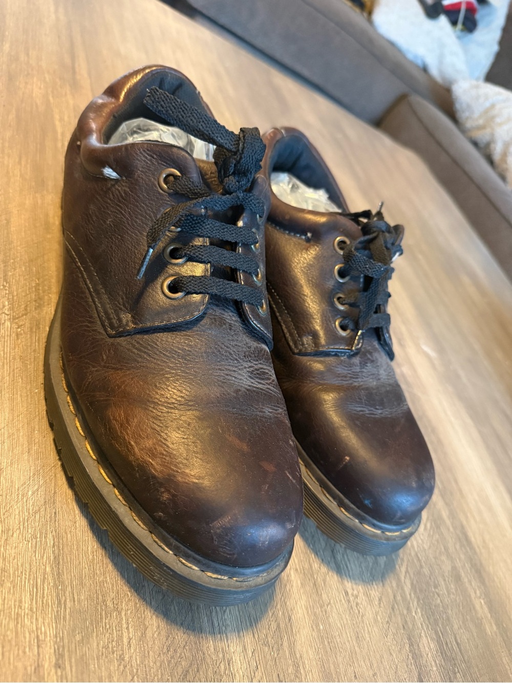 Vintage Dr. Martens Brown Leather Lace-Up Oxfords